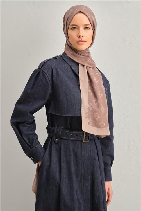 Armine Tencel İpek Minimal Monogram Desen Şal 32104