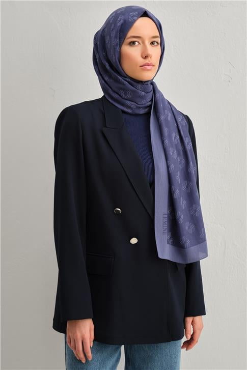 Armine Tencel İpek Minimal Monogram Desen Şal 3292