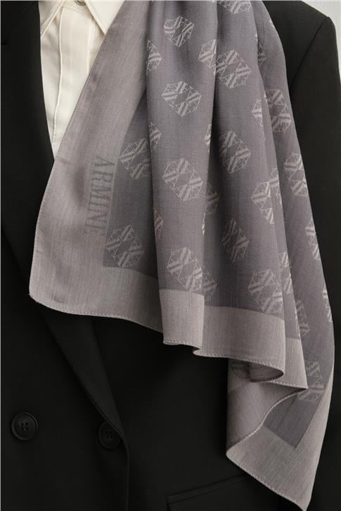 Armine Tencel İpek Minimal Monogram Desen Şal 3296