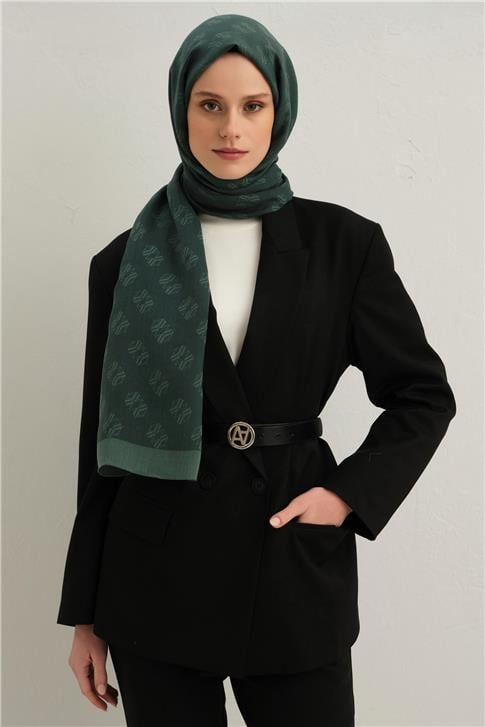 Armine Tencel İpek Minimal Monogram Desen Şal 3299