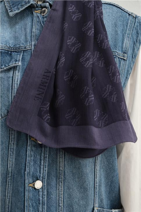 Armine Tencel İpek Minimal Monogram Desen Şal 3293