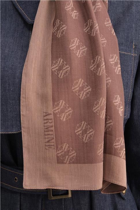 Armine Tencel İpek Minimal Monogram Desen Şal 32105