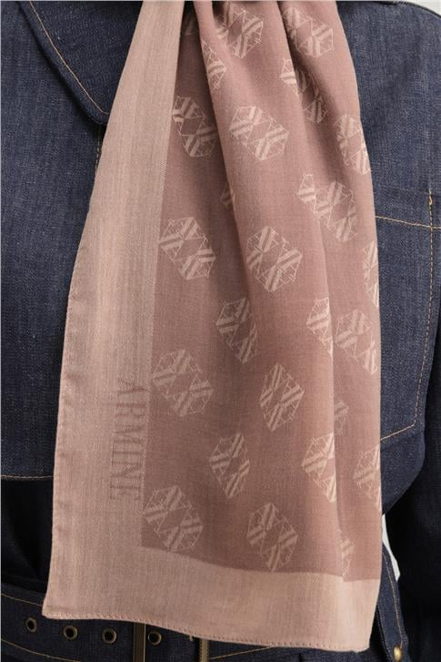 Armine Tencel İpek Minimal Monogram Desen Şal 32104