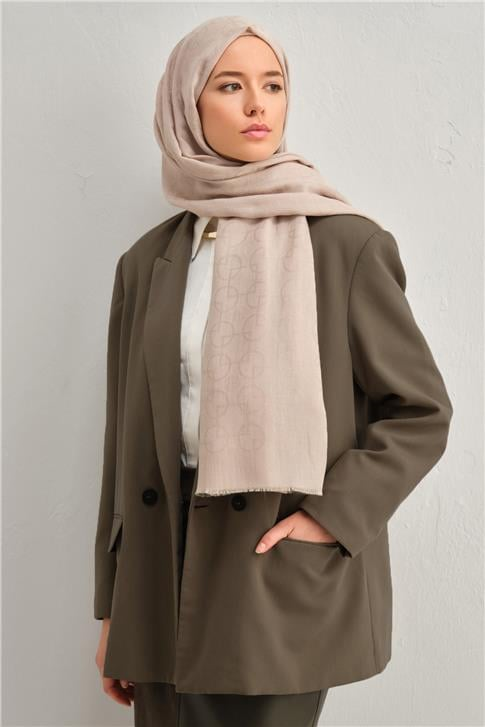 Armine Tencel Yün Geometrik Desen Şal 05