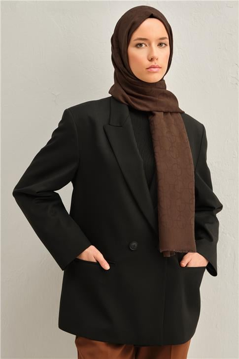 Armine Tencel Yün Geometrik Desen Şal 06