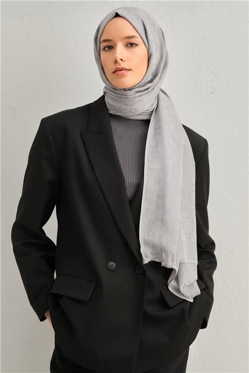 Armine Tencel Yün Geometrik Desen Şal 08