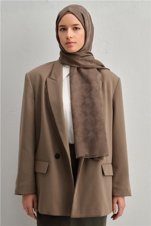 Armine Tencel Yün Monogram Desen Şal 09