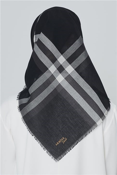 Armine Trend Pamuk Eşarp 00Oa7440 Siyah Krem