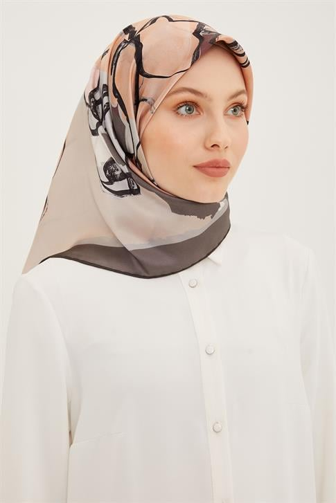 Armine Twill Saf İpek Eşarp 8914D 02