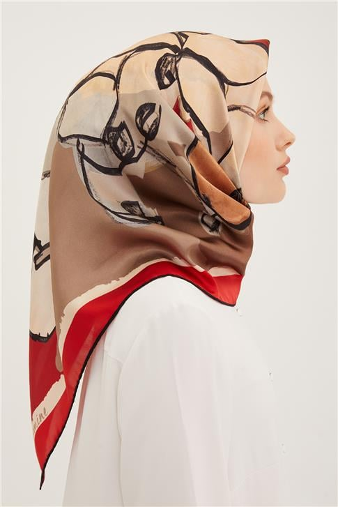 Armine Twill Saf İpek Eşarp 8914D 05