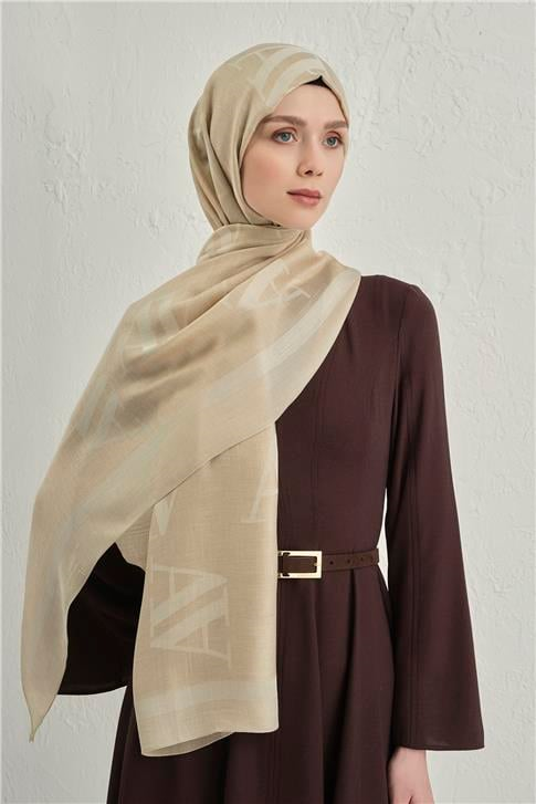 Armine Woolair Harf Monogram Şal 2 04