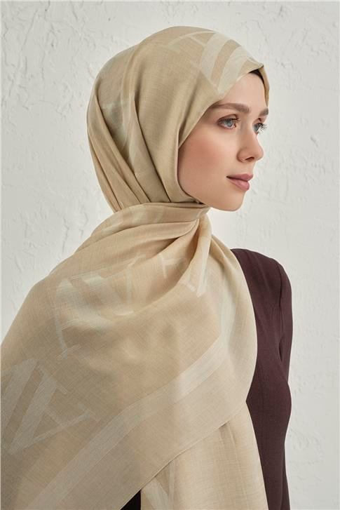 Armine Woolair Harf Monogram Şal 2 04