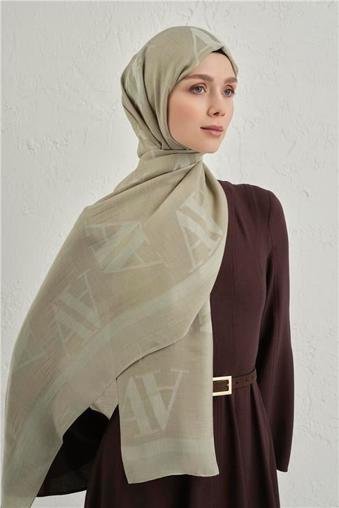 Armine Woolair Harf Monogram Şal 2 07