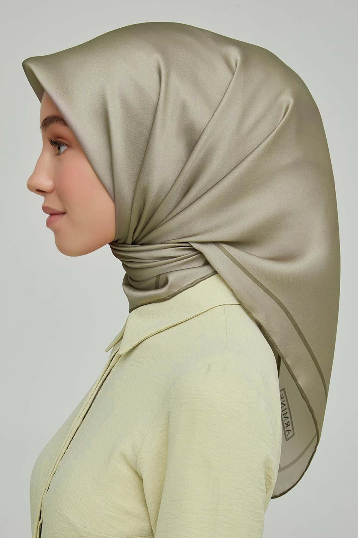 Armine Yeni Sezon 2022 İlkbahar Yaz Serisi %100 İPEK Twill Eşarp 8668D-08