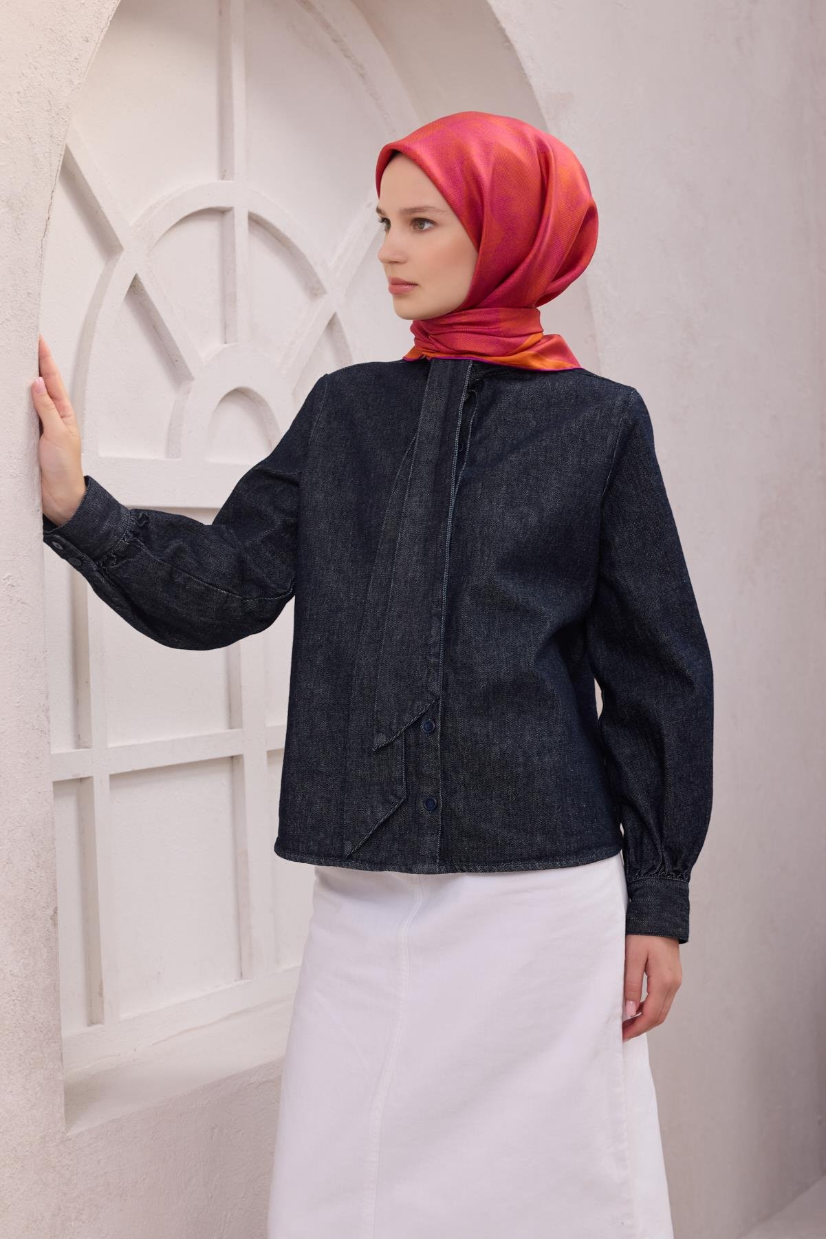 Belli Saf İpek Eşarp 4201-36