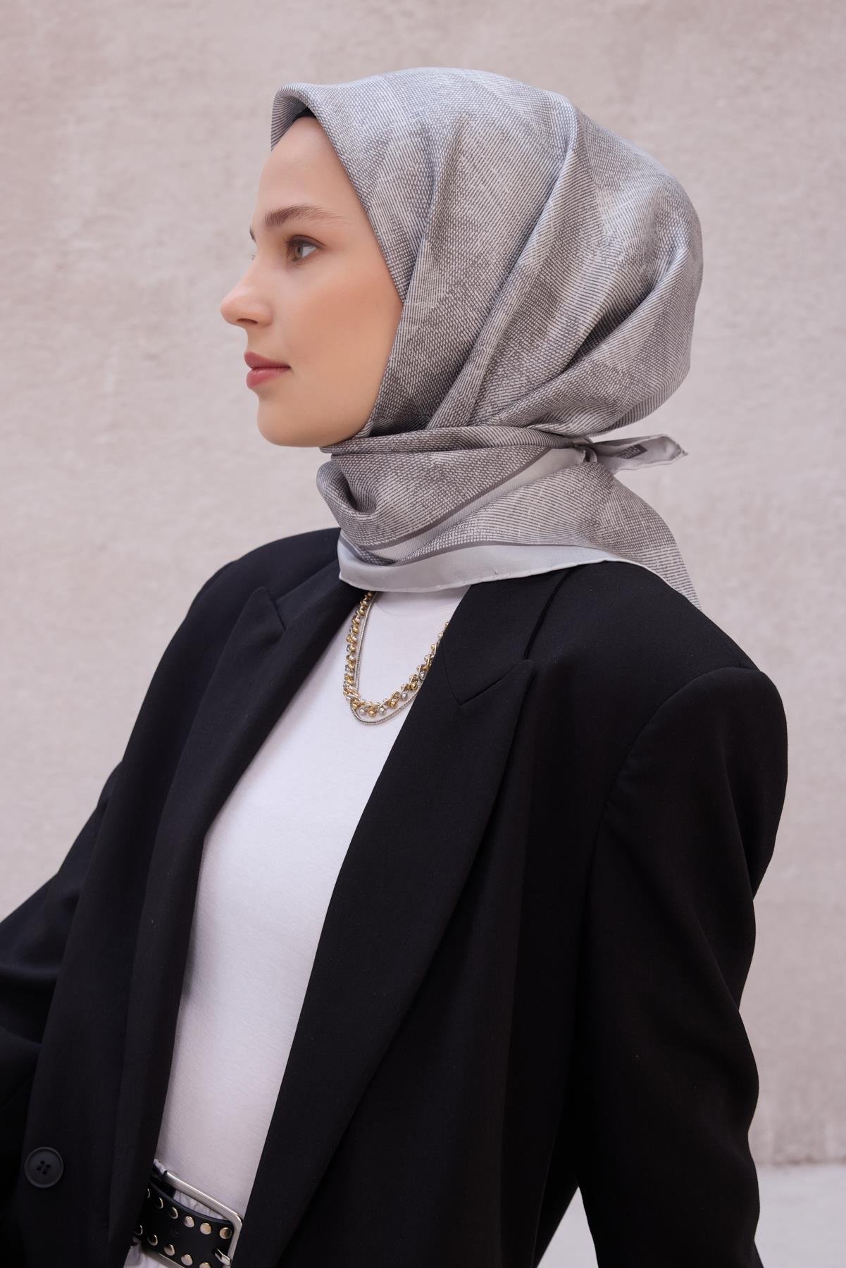 Belli Saf İpek Eşarp 4201-47