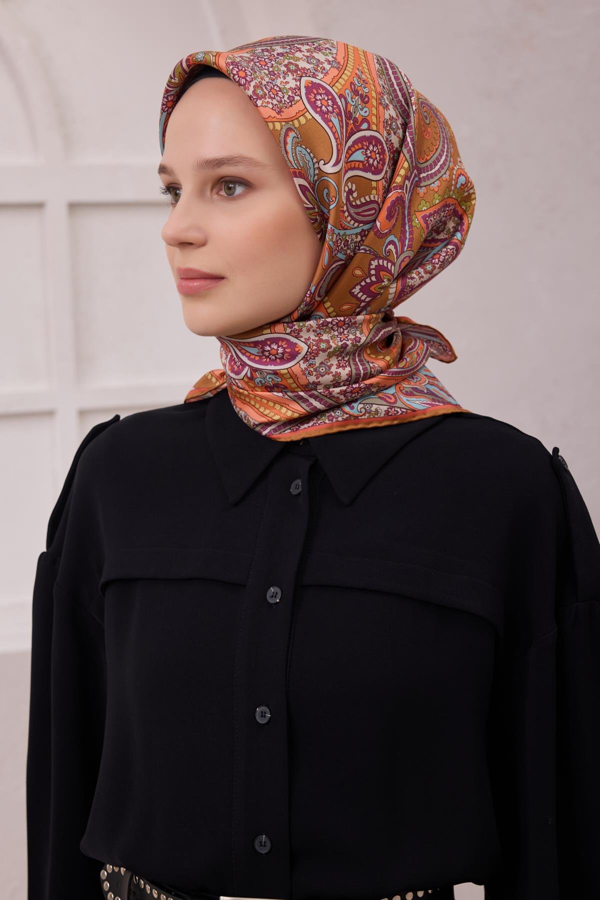 Belli Saf İpek Eşarp 4202-54