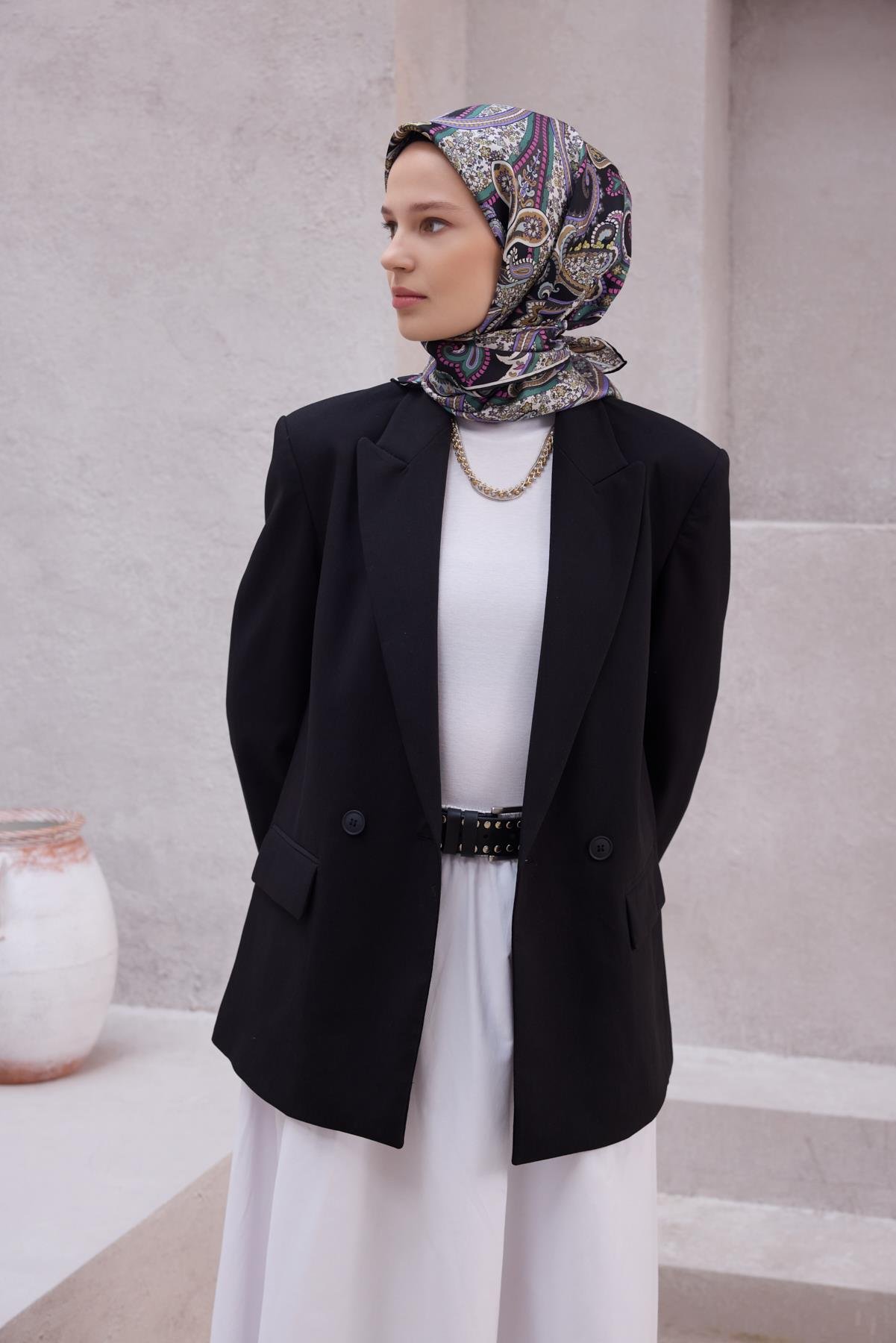 Belli Saf İpek Eşarp 4202-87
