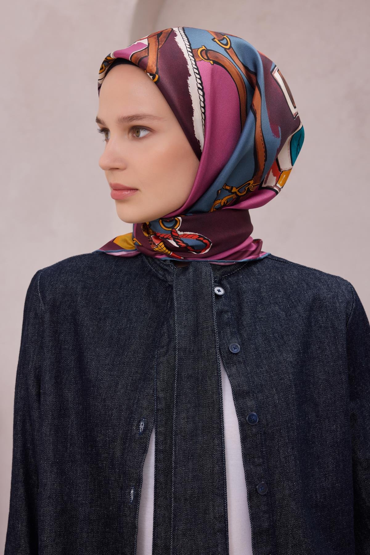 Belli Saf İpek Eşarp 4205-51