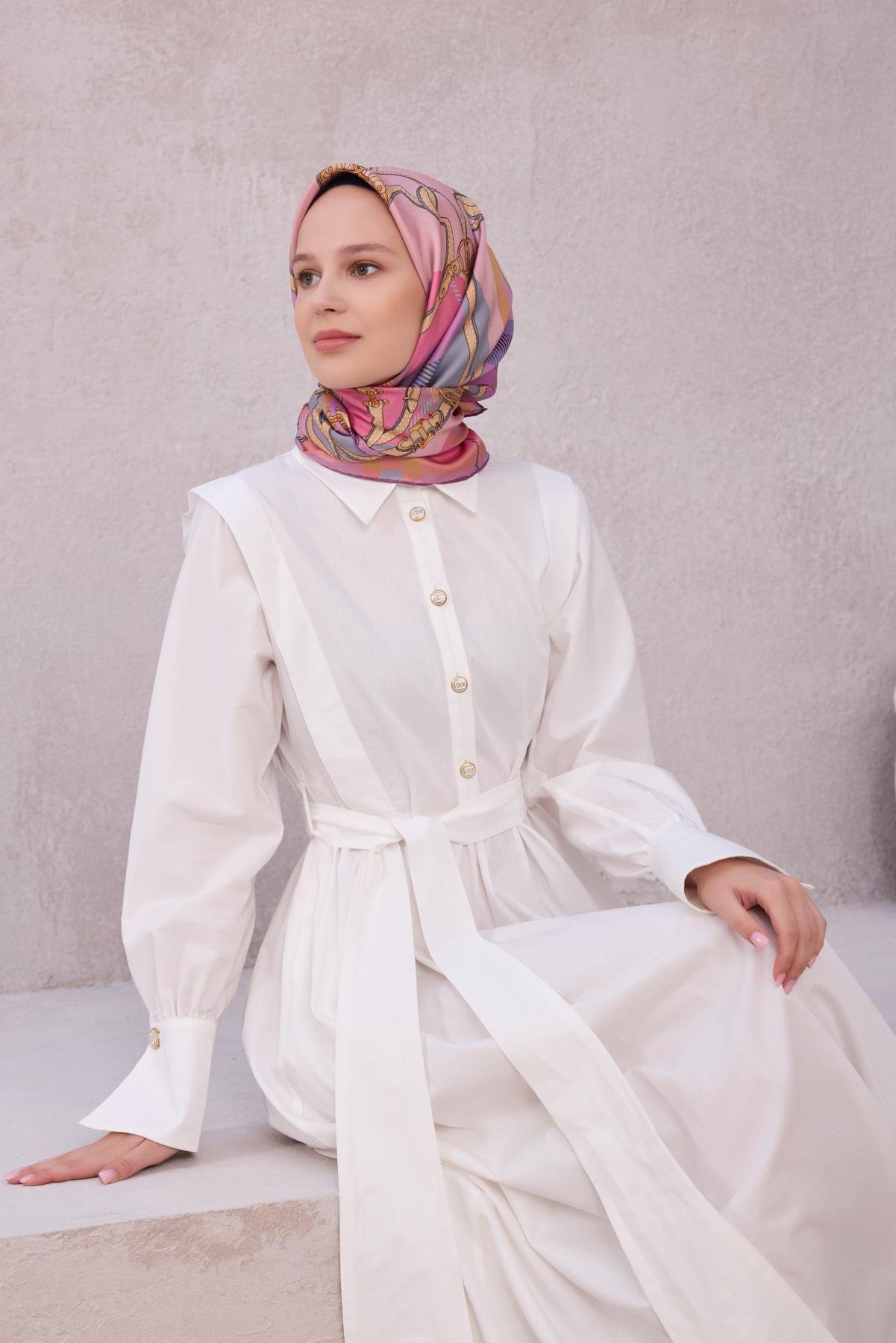 Belli Saf İpek Eşarp 4206-06