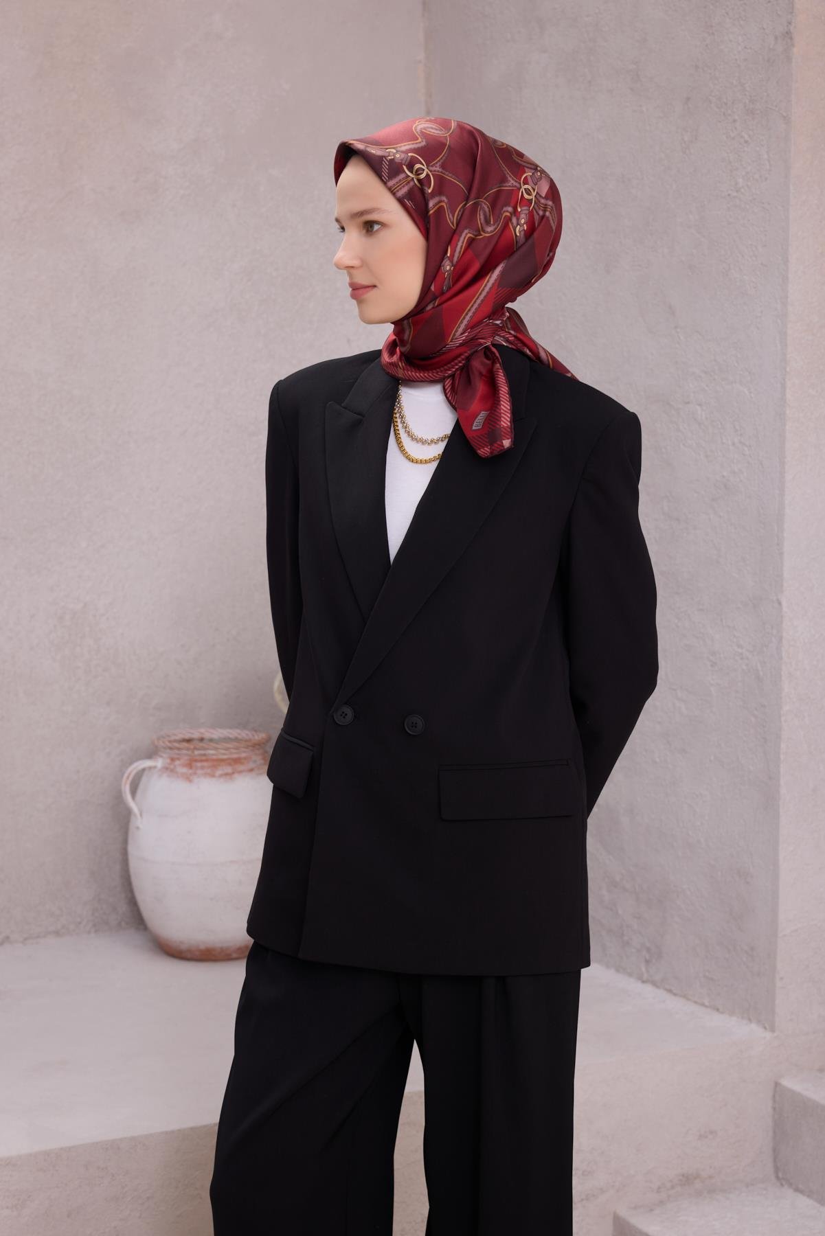 Belli Saf İpek Eşarp 4206-84