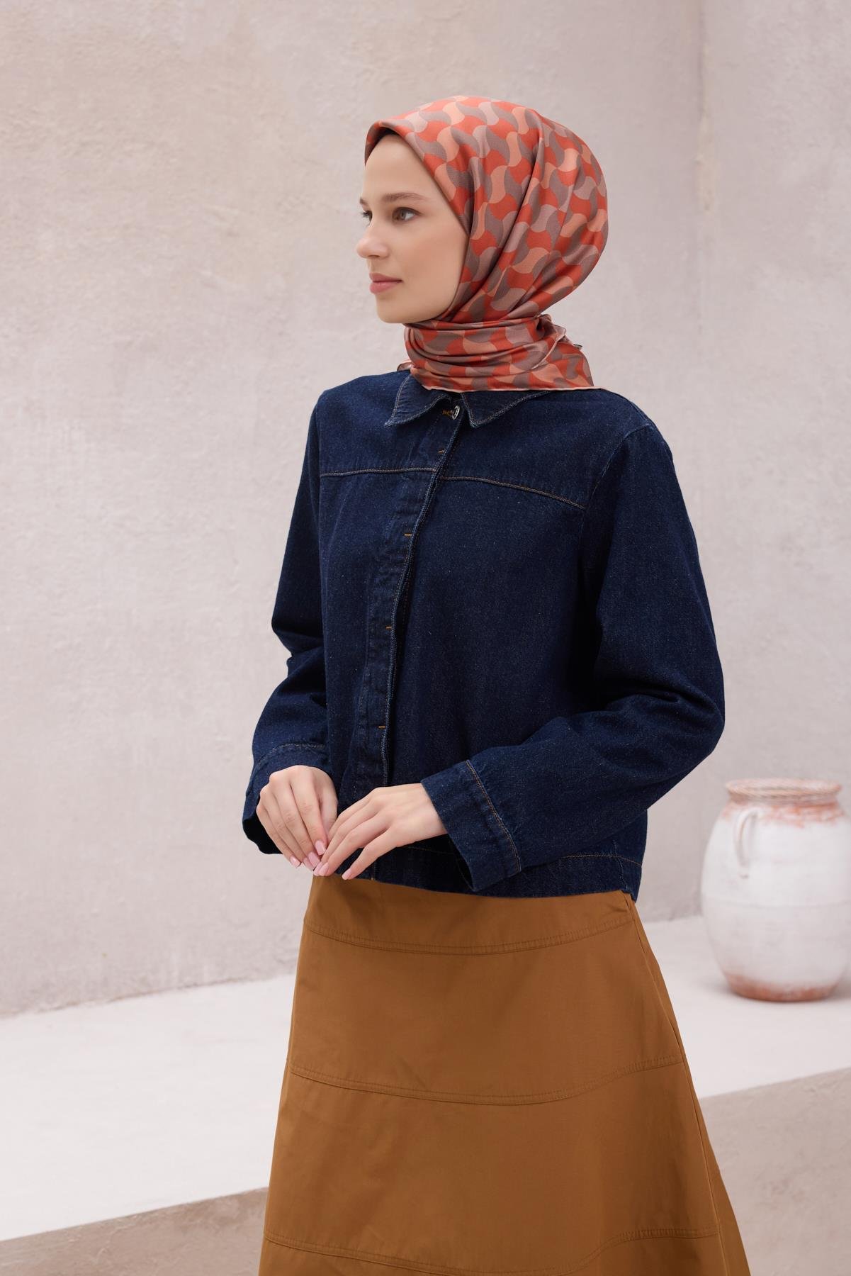 Belli Saf İpek Eşarp 4211-34