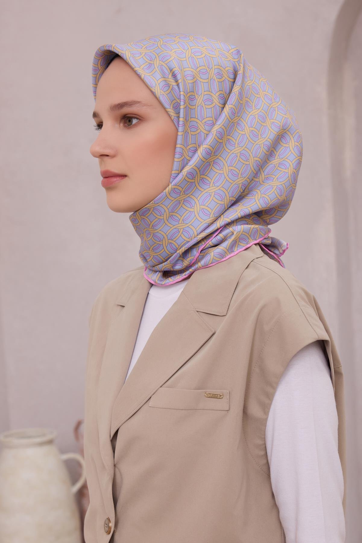 Belli Saf İpek Eşarp 4215-54