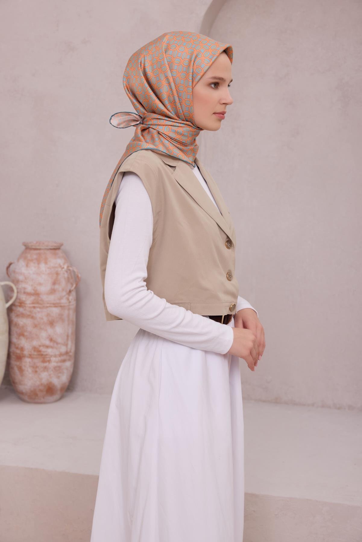 Belli Saf İpek Eşarp 4215-58