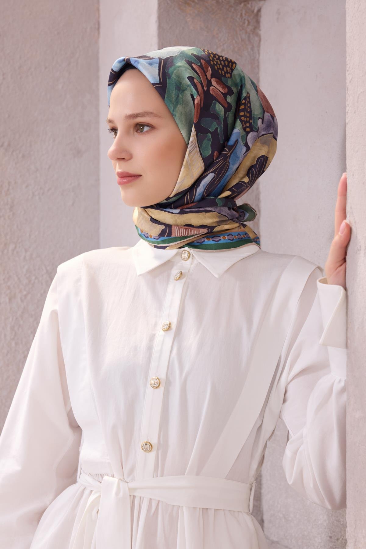 Belli Saf İpek Eşarp 4216-20