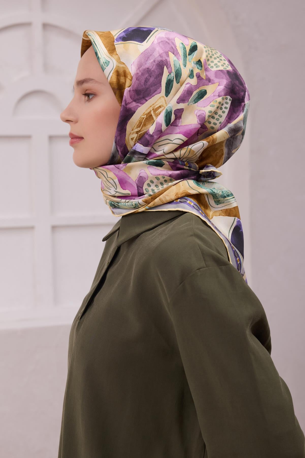 Belli Saf İpek Eşarp 4216-80