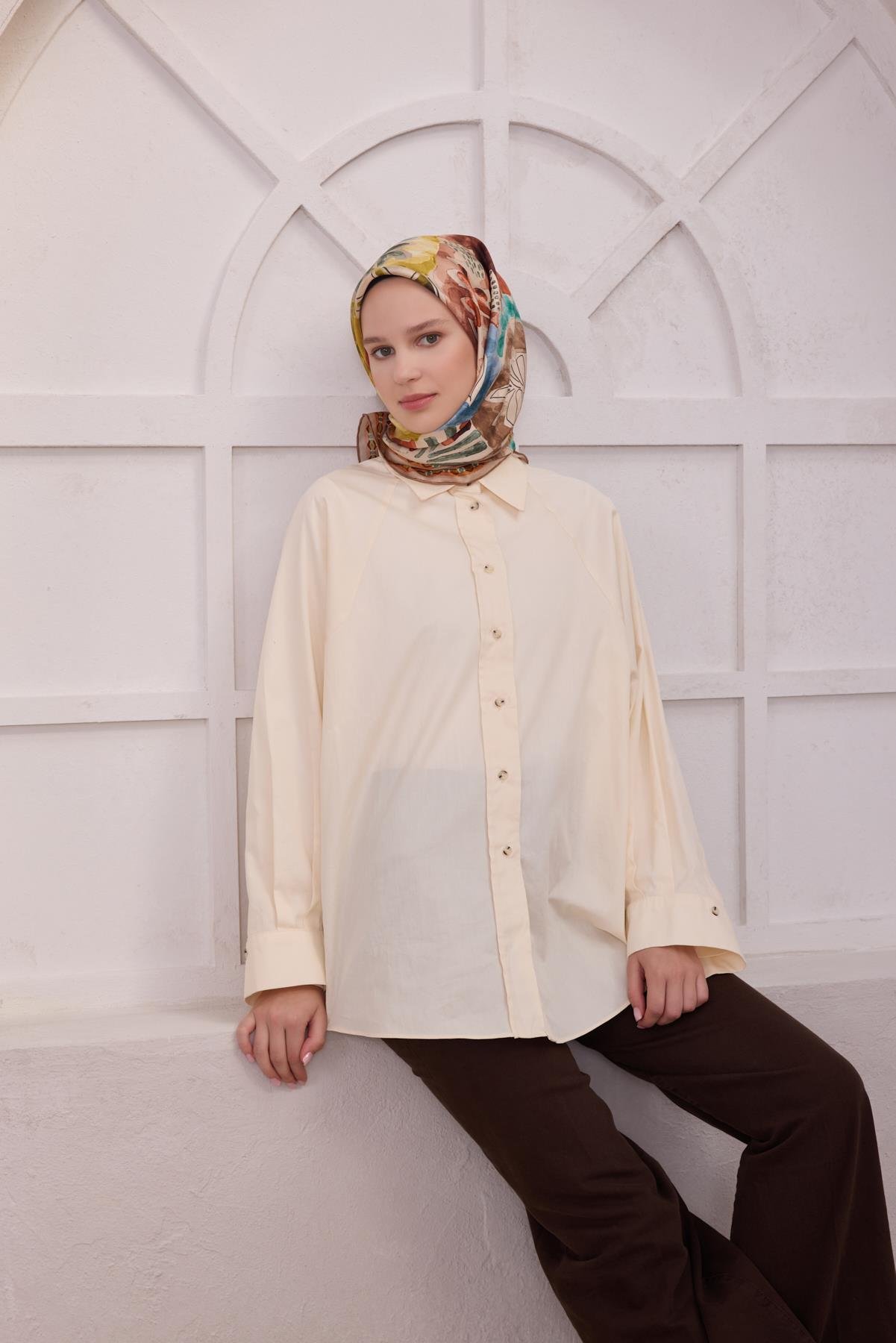 Belli Saf İpek Eşarp 4216-81