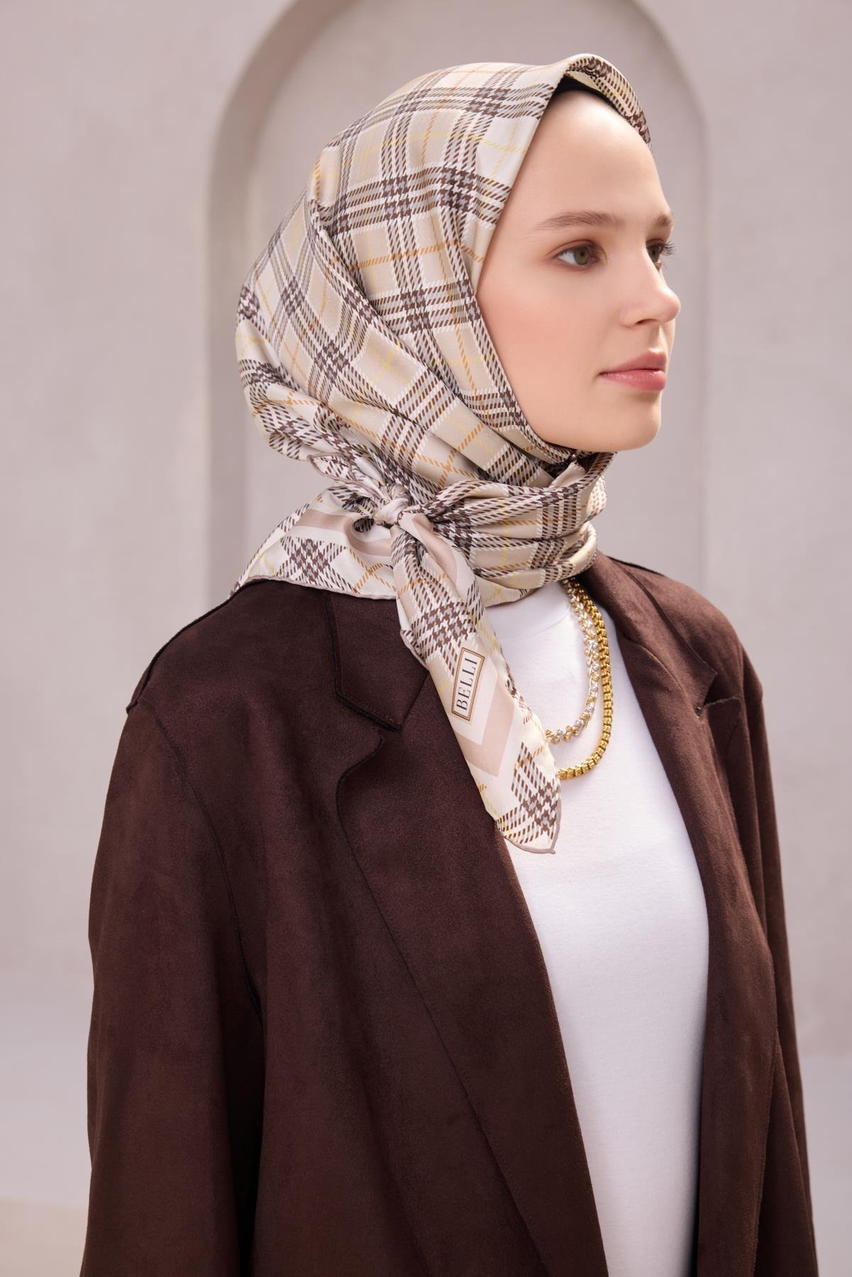 Belli Saf İpek Eşarp 4218-37