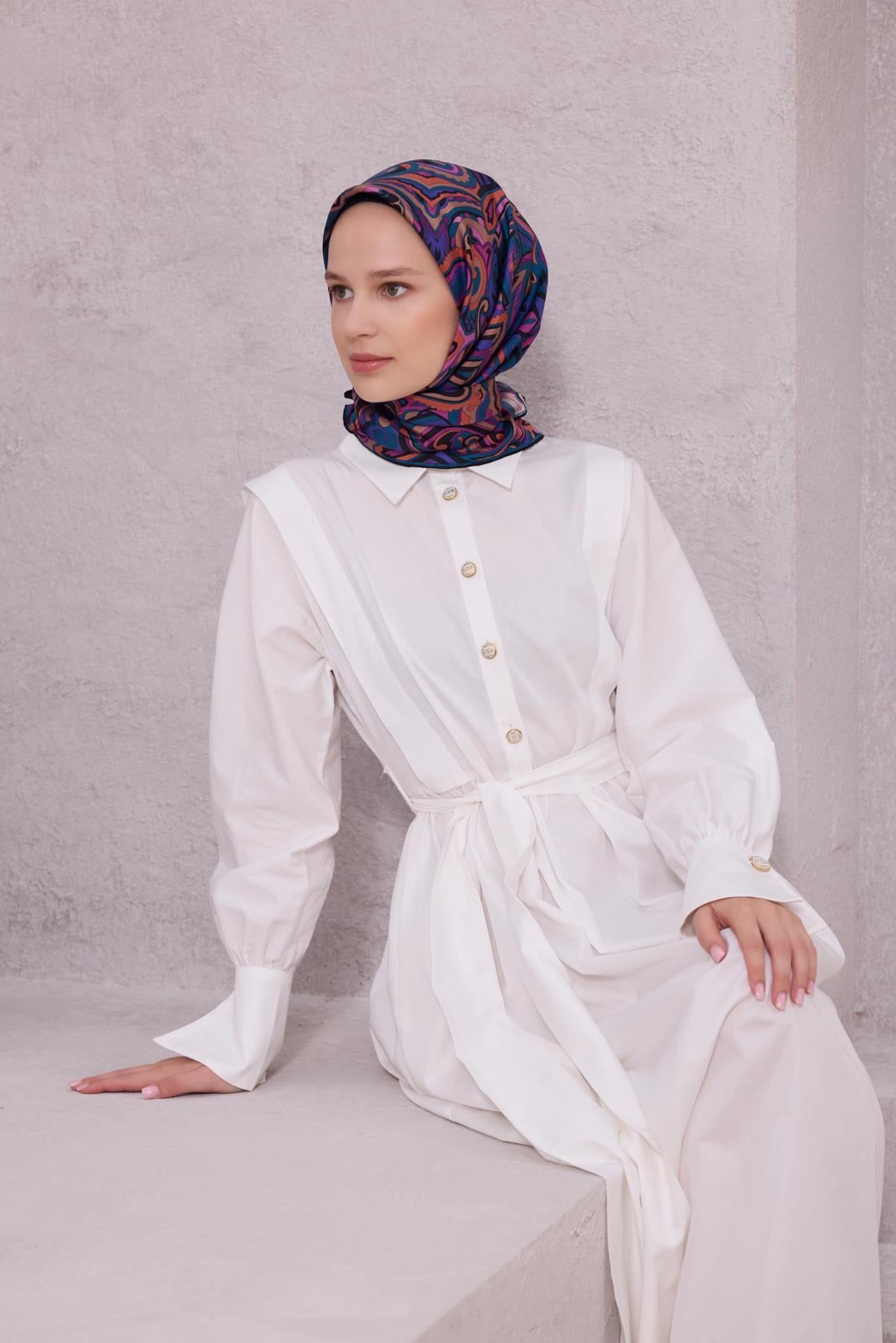 Belli Saf İpek Eşarp 4222-57
