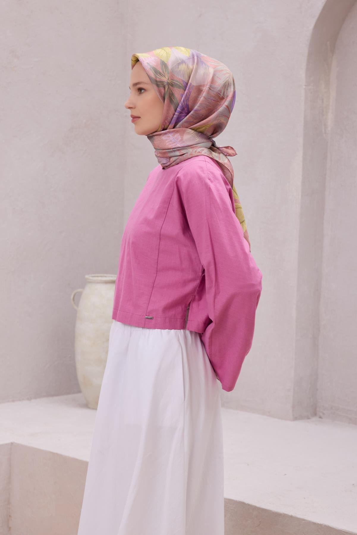 Belli Saf İpek Eşarp 4225-55