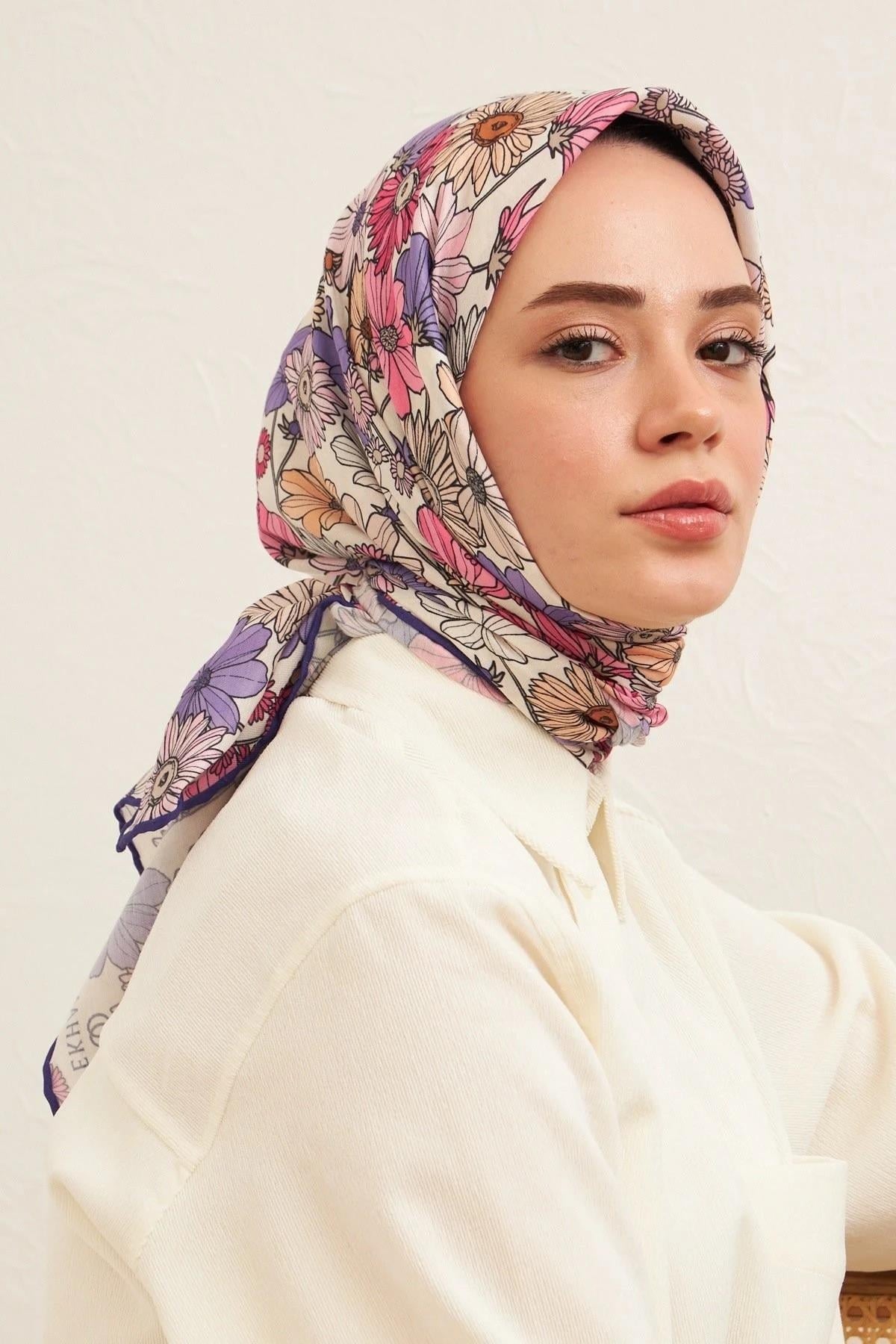 Celosia Mor Pamuk Viskon Eşarp Modeli