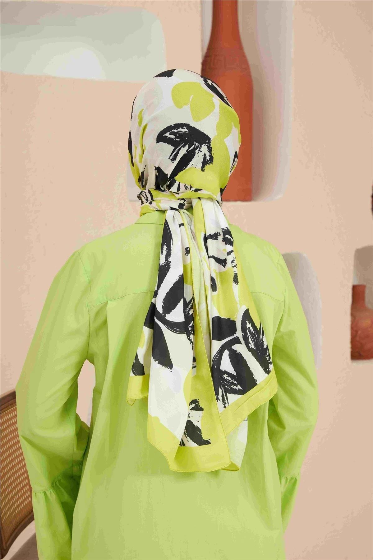 Comfort Arya Şal Siyah Yeşil 3028-08