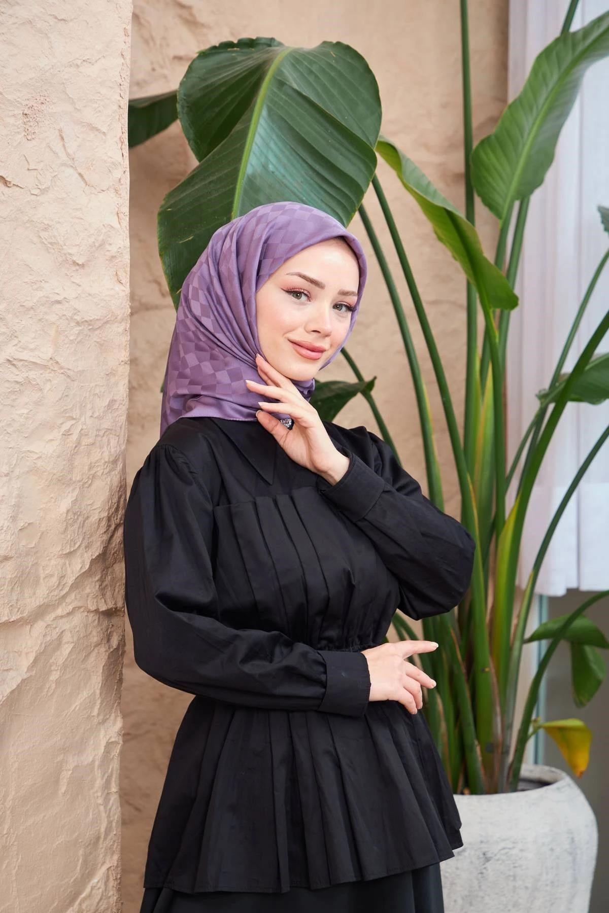 Dama Jakarlı Eşarp Mor 9900-03