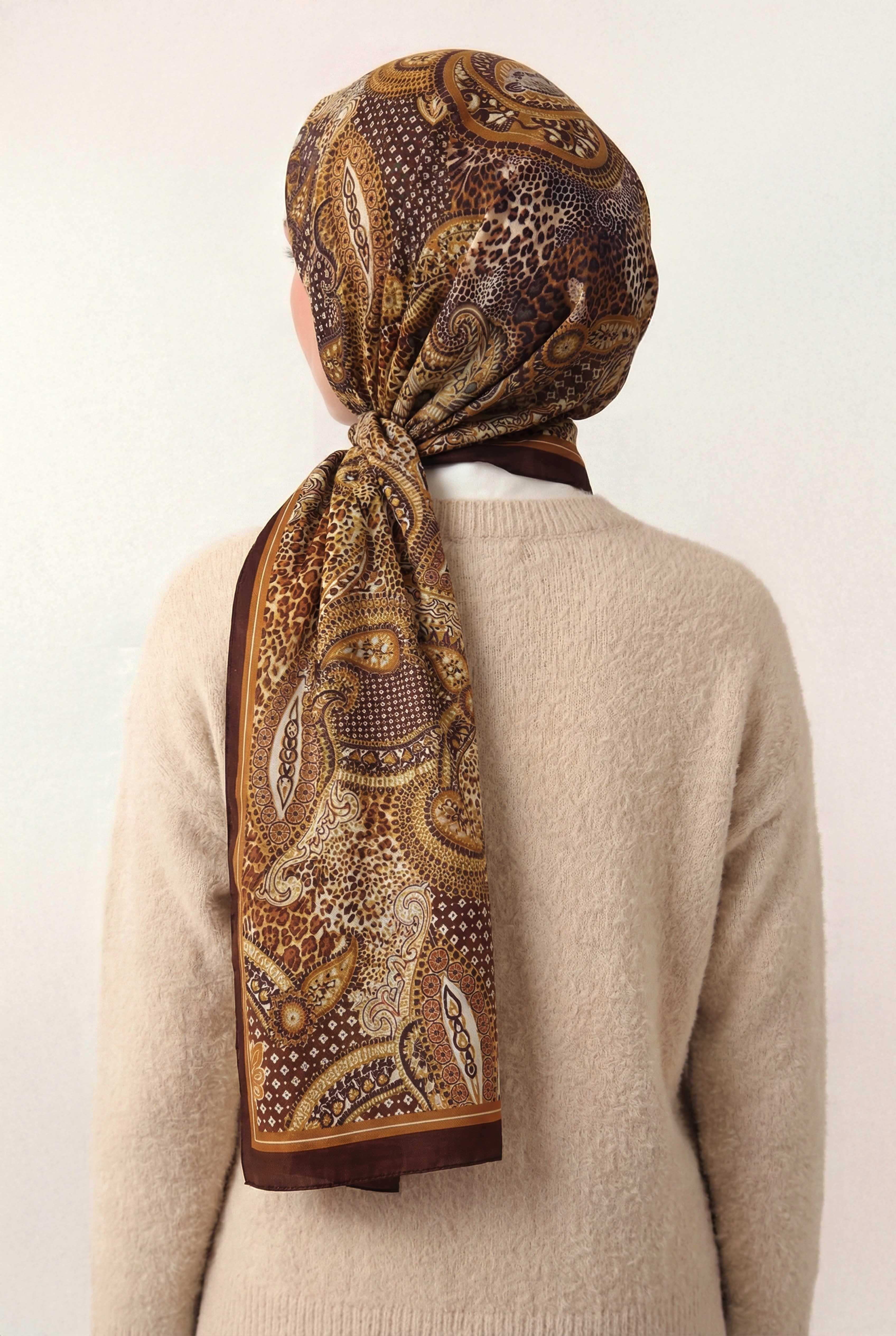 Etnik Desen Kızıl Kahve 75X195 Soft Şal