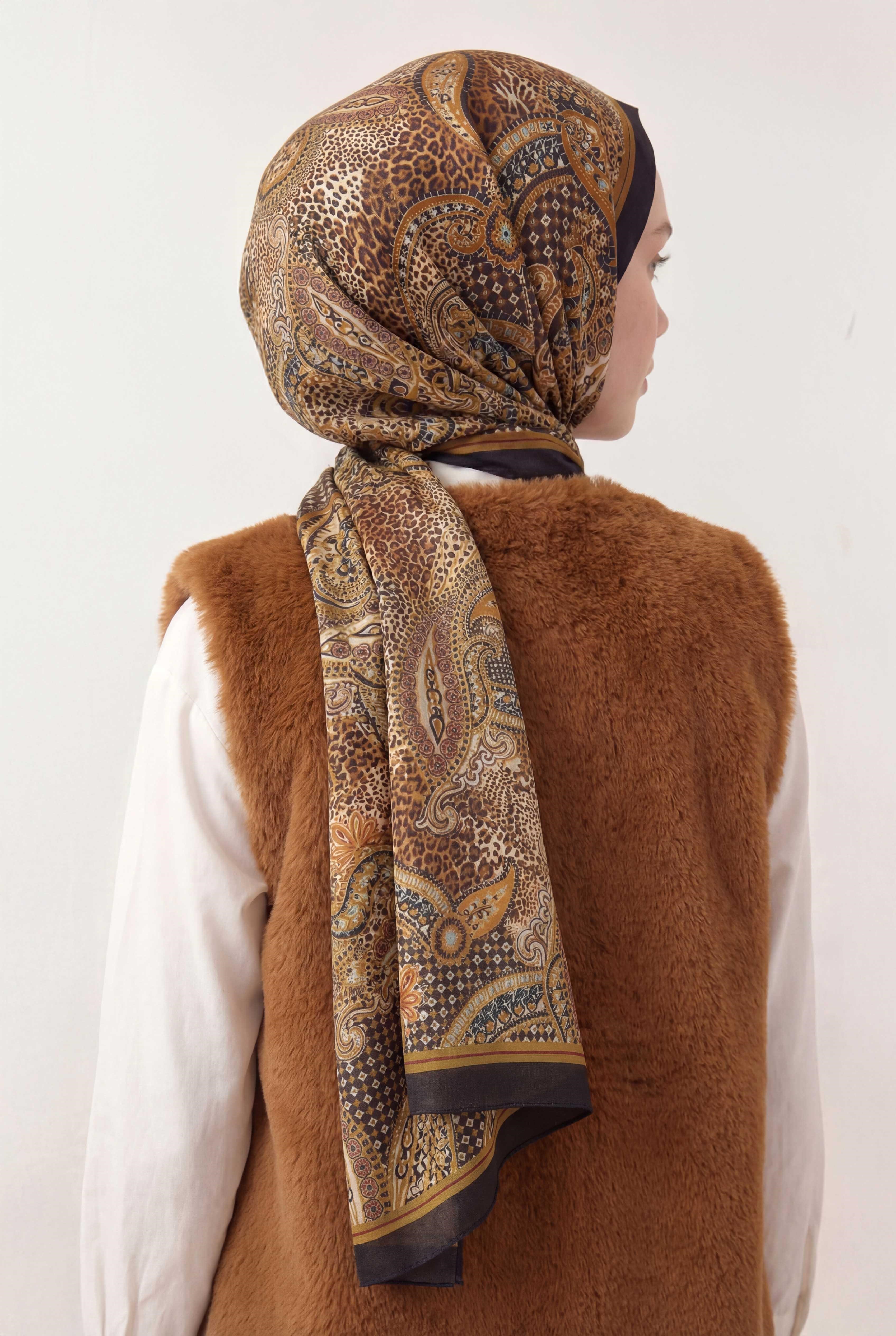 Etnik Desen Koyu Mor 75X195 Soft Şal