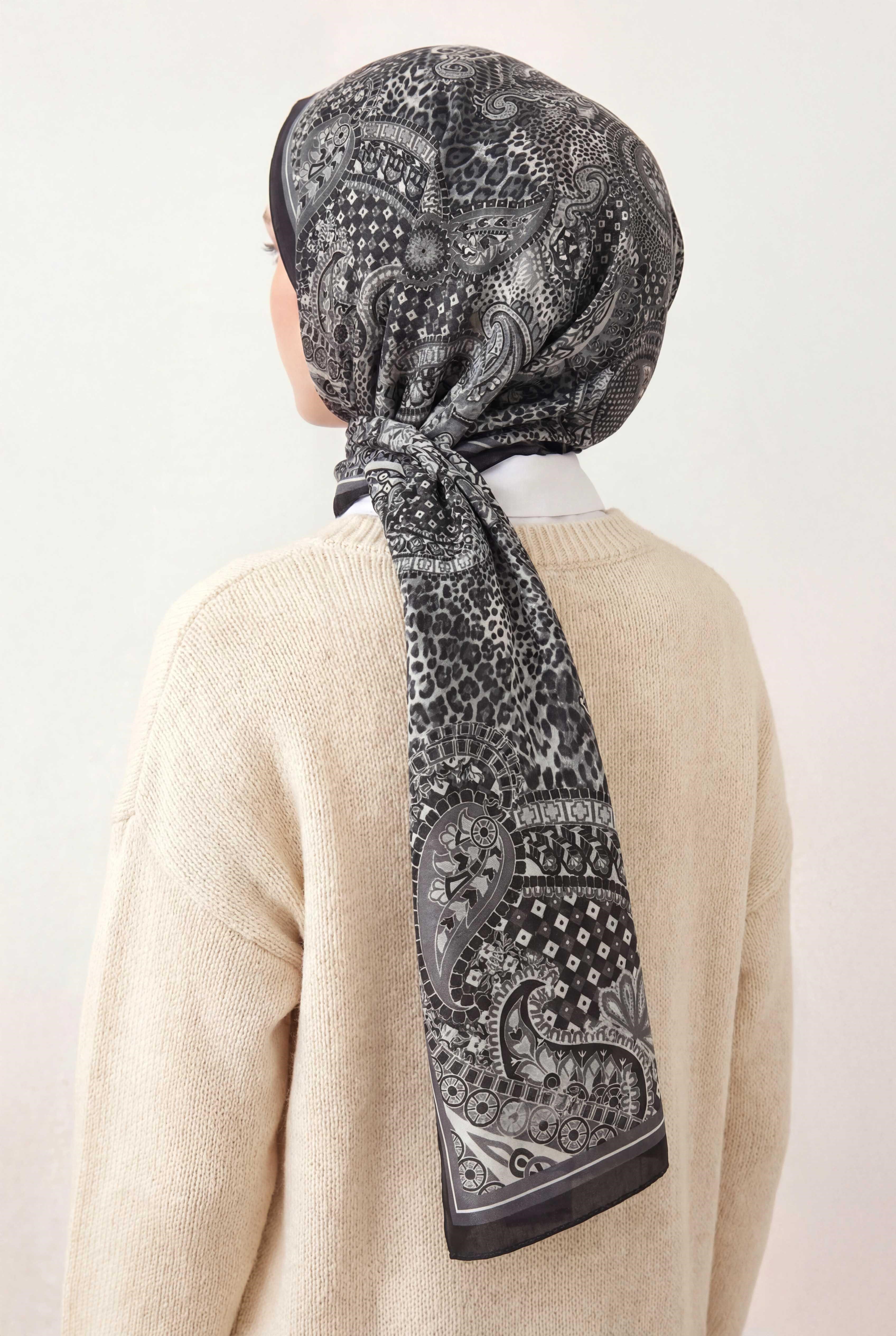 Etnik Desen Siyah 75X195 Soft Şal