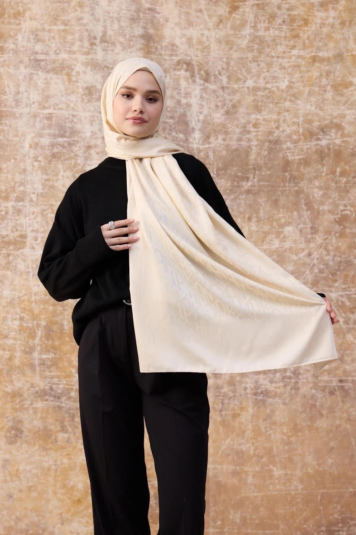 Fall Winter İpeksi Jakar Şal Bej 9020-26