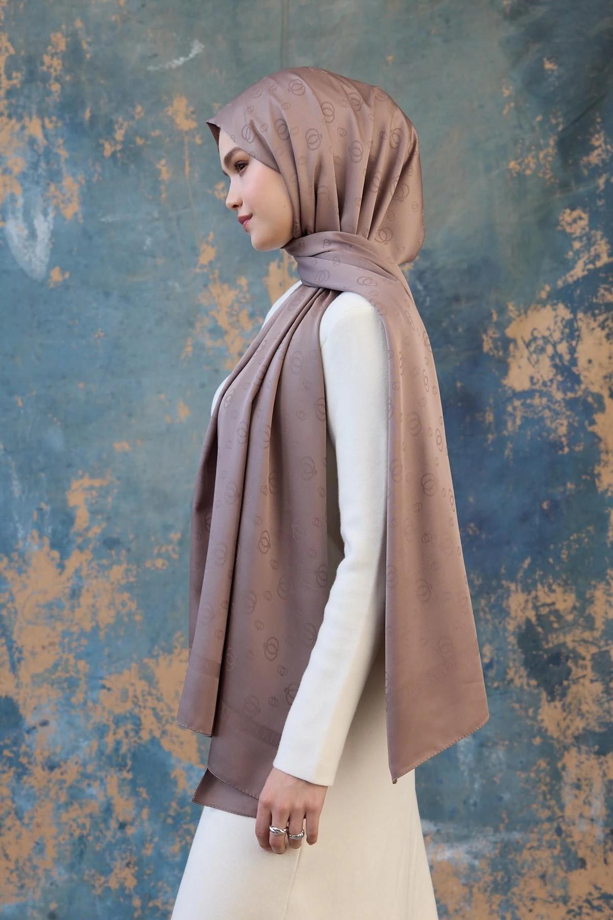 Fall Winter İpeksi Jakar Şal Coffee 9018-30