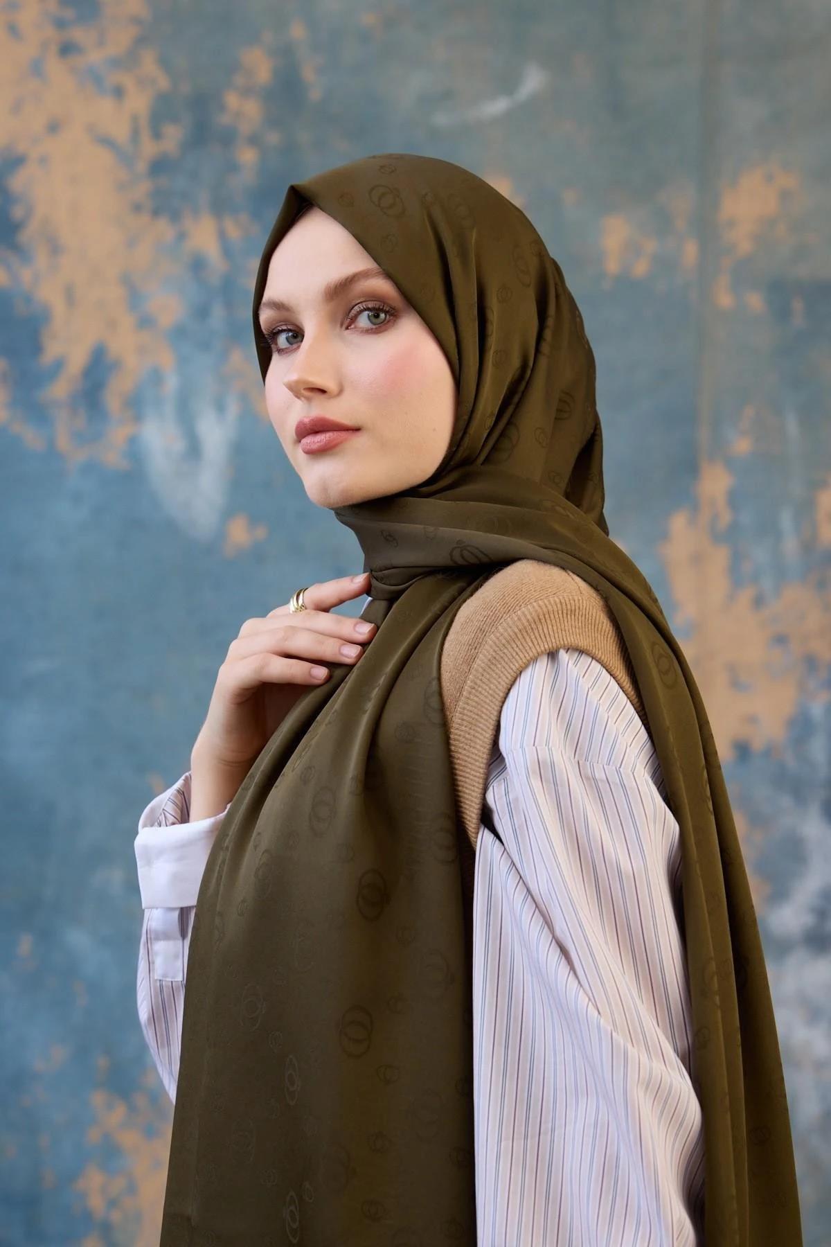 Fall Winter İpeksi Jakar Şal Haki 9018-02