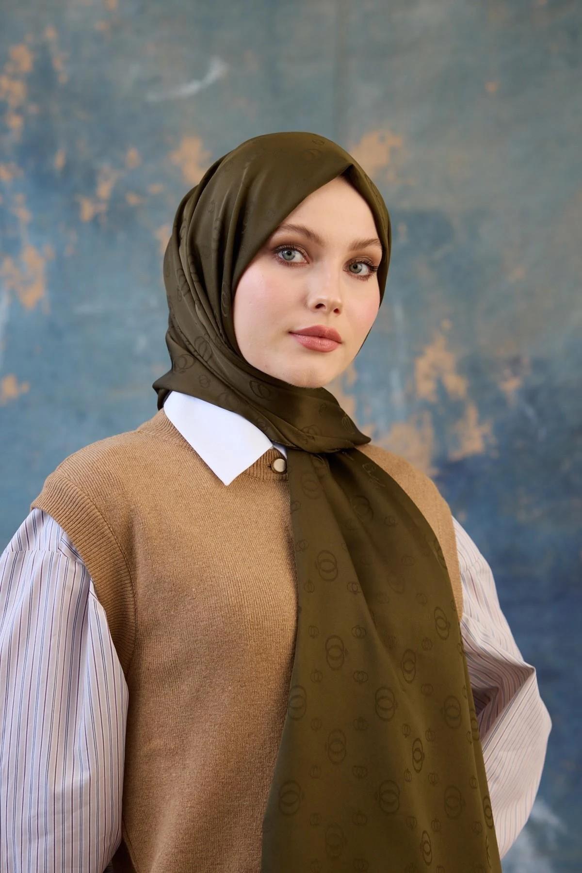 Fall Winter İpeksi Jakar Şal Haki 9018-02