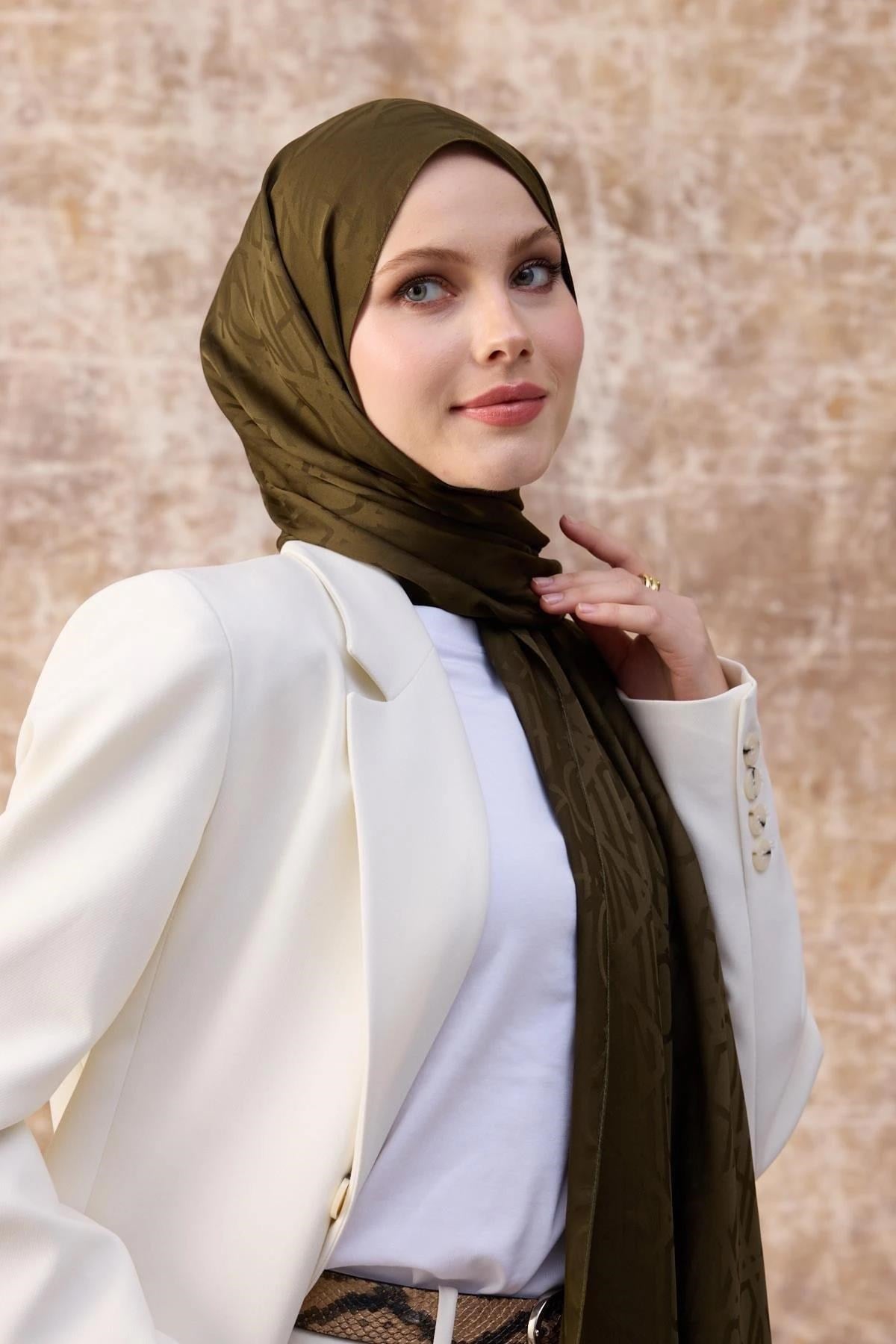 Fall Winter İpeksi Jakar Şal Haki 9020-02