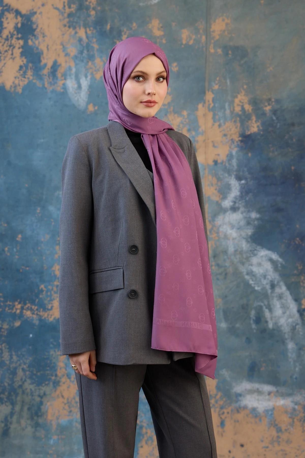 Fall Winter İpeksi Jakar Şal Leylak 9018-19