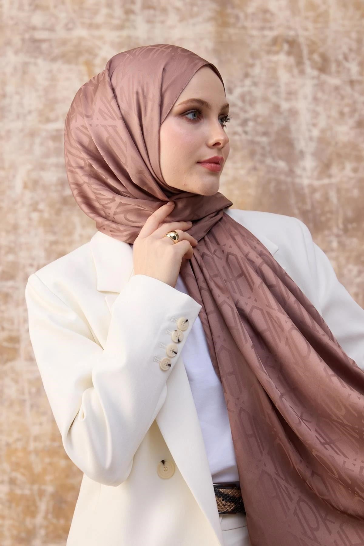 Fall Winter İpeksi Jakar Şal Sütlü Kahve 9020-23