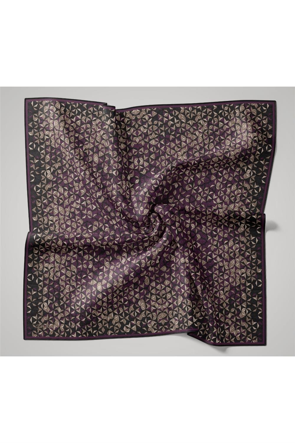 İnce Pamuk Soft Eşarp Antrasit Violet Bej Krem Desenli Kaymaz Dokulu Tok Duruşlu 90x90
