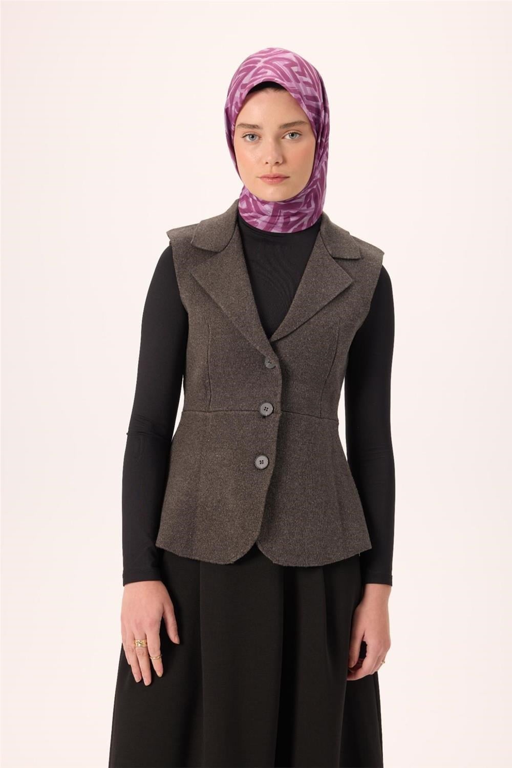 İnce Pamuk Soft Eşarp Lila Eflatun Leylak Desenli Nefes Alan 90x90