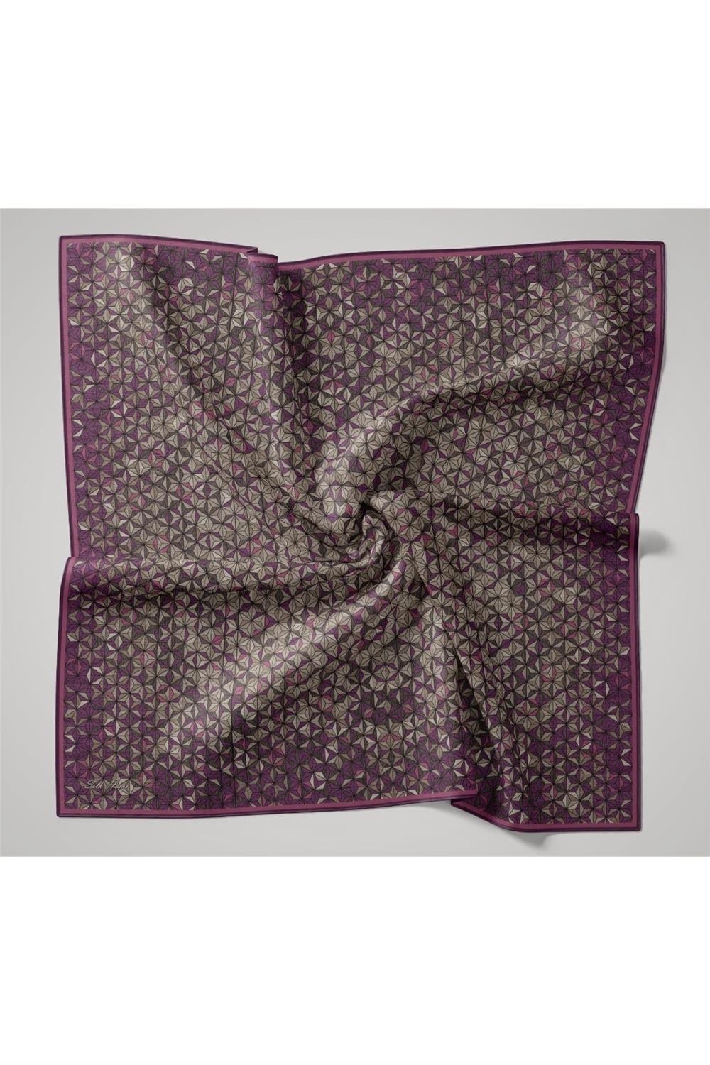 İnce Pamuk Soft Eşarp Violet Koyu Vizon Krem Pembe Desenli Kaymaz Dokulu Tok Duruşlu 90x90